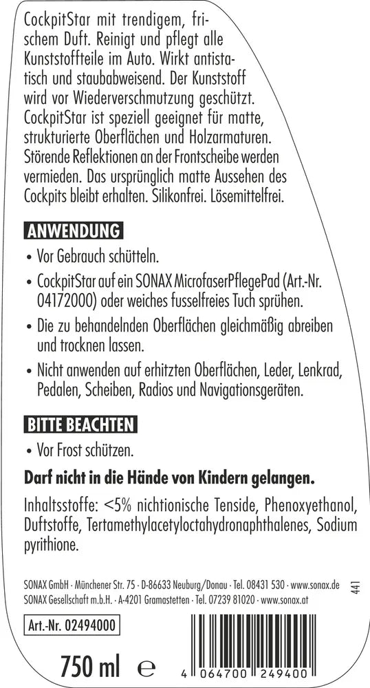SONAX CockpitStar 750ml