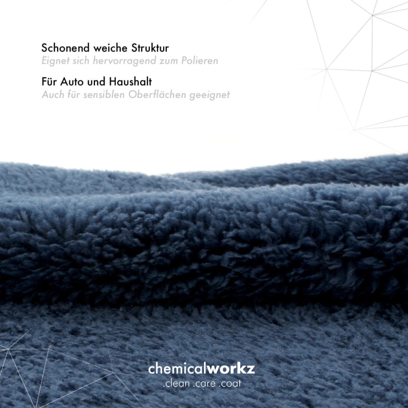 ChemicalWorkz Dark Blue Edgeless Soft Touch Premium Poliertuch 500gsm 40×40 dunkelblau